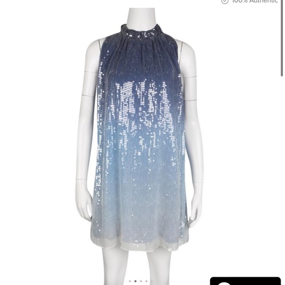 Alice+Olivia silk sequined dress size M NWOT - Picture 2 of 9